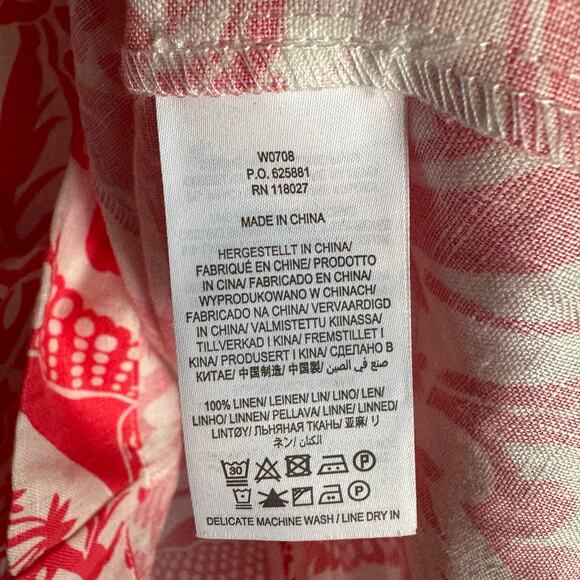 Boden Dress Laurie in Lollipop Exotic Escape 100% Linen Bird Floral US Size 6 R - Picture 7 of 8